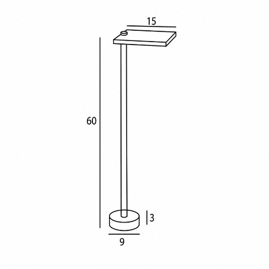 Paletto da esterno quadrato moderno pesca led 10w 3000k ip65 60cm