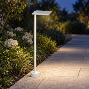 Lampione da giardino led 10w 3000k ip65 moderno quadrata bianca 60cm