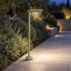 Paletto da giardino led 10w 3000k ip65 quadrata moderno verde salvia 60cm
