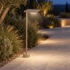 Lampioncino moderno per esterno quadrato sabbia bagnata led 10w 3000k ip65 60cm