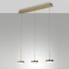 Fabas lampadario da cucina dunk tre luci ottone  led 24w 3000k dimmerabile