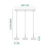 Fabas lampadario da cucina dunk tre luci ottone  led 24w 3000k dimmerabile