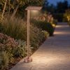 Lampione led 10w 3000k ip65 60cm moderno per esterno giardino quadrato oro rosato