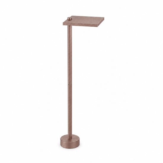 Lampione led 10w 3000k ip65 60cm moderno per esterno giardino quadrato oro rosato