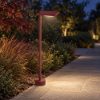 Paletto quadrato moderno per esterno bordeaux led 10w 3000k ip65 60cm