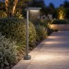 Lampione moderno quadrato antracite per esterno giardino led 10w 3000k ip65 60cm