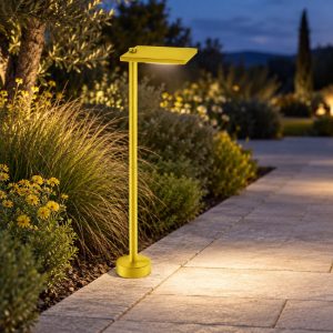 Paletto led 10w 3000k ip65 quadrato moderno per esterno giardino giallo girasole