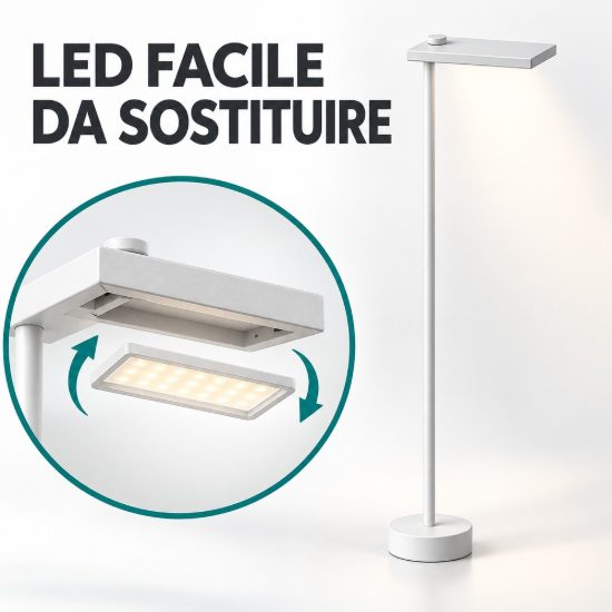 Paletto per esterno led 10w 3000k ip65 quadrato moderno oro opaco 60cm