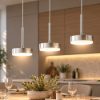 Fabas  dunk lampadario per cucina tre luci alluminio spazzolato led 24w 3000k dimmerabile