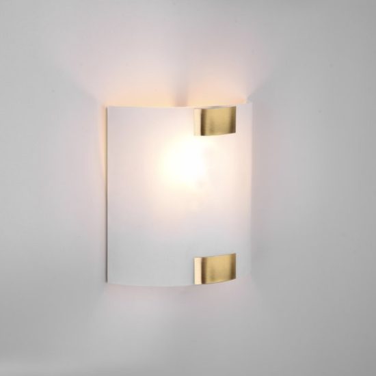 Applique da parete elegante ottone anticato vetro