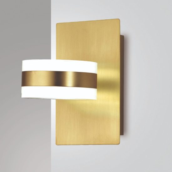 Fabas applique da parete dunk ottone satinato led 16w 3000k orientabile