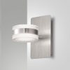 Fabas luce dunk applique led 16w 3000k orientabile da parete alluminio spazzolato