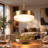 Fabas luce lampada a sospensione moderna disco ottone satinato led 8w 3000k