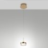 Fabas luce lampada a sospensione moderna disco ottone satinato led 8w 3000k