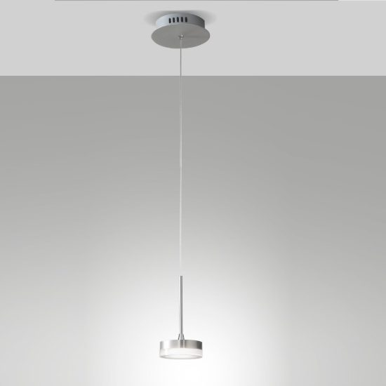Fabas luce dunk lampada led 8w 3000k a sospensione moderna alluminio spazzolato