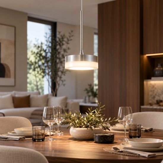 Fabas luce dunk lampada led 8w 3000k a sospensione moderna alluminio spazzolato