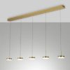 Fabas dunk lampadario per cucina ottone satinato led 40w 3000k 5 luci dimmerabile