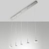 Fabas luce dunk lampadario led 40w 3000k dimmerabile 5 luci per cucina moderno a sospensione alluminio spazzolato