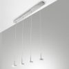 Fabas lampadario da cucina dunk 4 luci alluminio spazzolato led 32w 3000k dimmerabile