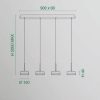 Fabas lampadario da cucina dunk 4 luci alluminio spazzolato led 32w 3000k dimmerabile