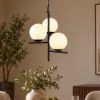 Lampadario a sospensione per tavolo da pranzo nero opaco 3 luci