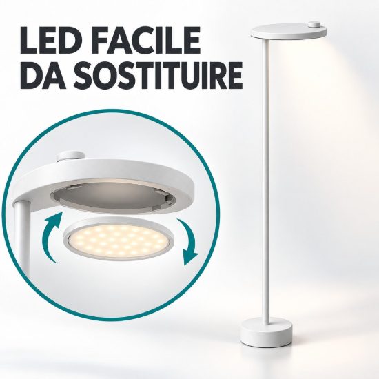 Lampione moderno rotonda antracite da esterno led 10w 3000k ip65 60cm