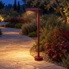 Lampione led 10w 3000k ip65 moderno per esterno giardino rotonda rame opaco