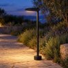 Lampioncino moderno rotondo nero per esterno giardino led 10w 3000k ip65 60cm