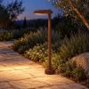 Lampioncino led 10w 3000k ip65 moderno da esterno giardino rotondo ruggine