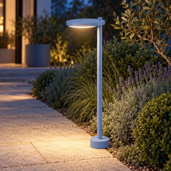 Lampione da esterno moderno rotonda carta da zucchero led 10w 3000k ip65