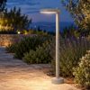 Lampioncino led 10w 3000k ip65 moderno da esterno giardino rotondo tortora 60cm