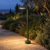 Lampioncino led 10w 3000k ip65 60cm da esterno moderno rotondo verde oliva