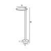 Lampioncino led 10w 3000k ip65 60cm da esterno moderno rotondo verde oliva