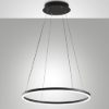 Fabas giotto lampadario a sospensione anello nero led 36w 4000k dimmerabile