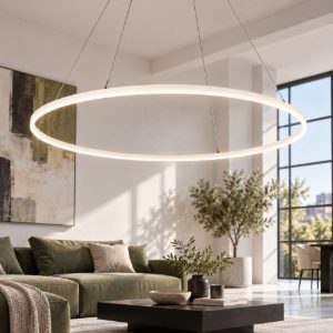 Fabas giotto lampadario a sospensione bianco led 60w 4000k dimmerabile triac