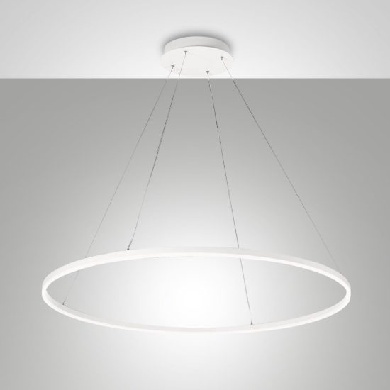 Fabas giotto lampadario a sospensione anello bianco led 60w 4000k dimmerabile dali