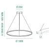 Fabas giotto lampadario moderno per salone anello nero led 60w 3000k dimmerabile triac