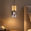 Lampada a sospensione per comodino camera da letto ottone opaco vetro