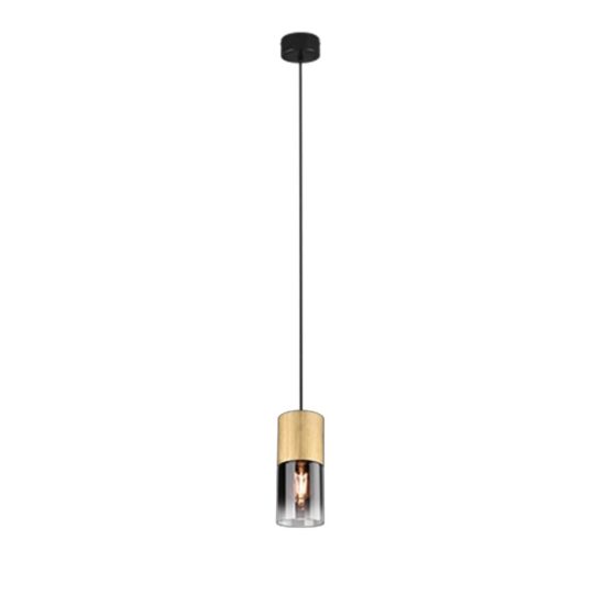 Lampada a sospensione per comodino camera da letto ottone opaco vetro