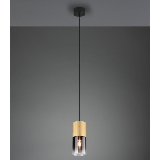 Lampada a sospensione per comodino camera da letto ottone opaco vetro