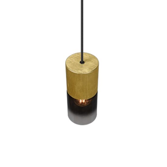 Lampada a sospensione per comodino camera da letto ottone opaco vetro