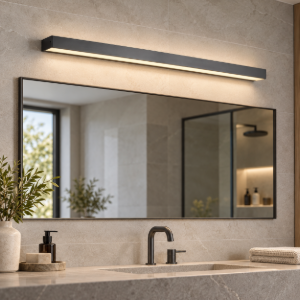 Applique per bagno led 13w 3000k nero opaco 90cm