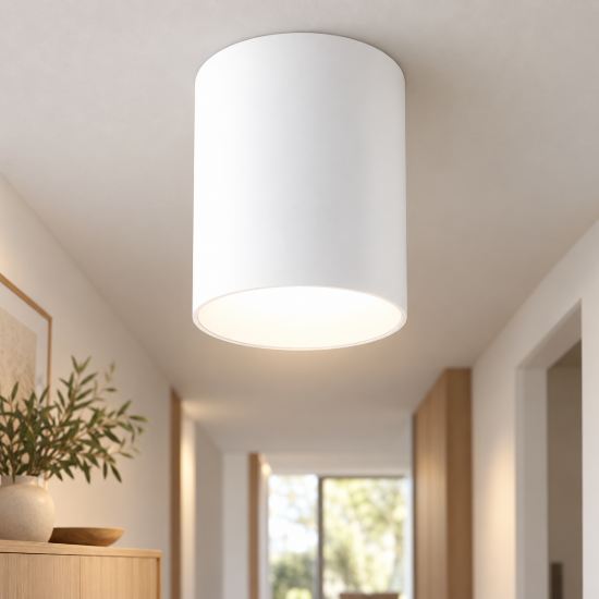 Ideal lux nitro pl d10 faretto da soffitto cilindro bianco led 3000k