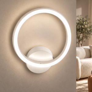 Fabas luce giotto applique led 18w 3000k dimmerabile moderna bianca