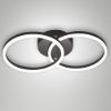 Fabas giotto plafoniera moderna doppio anello nera led 36w 3000k dimmerabile