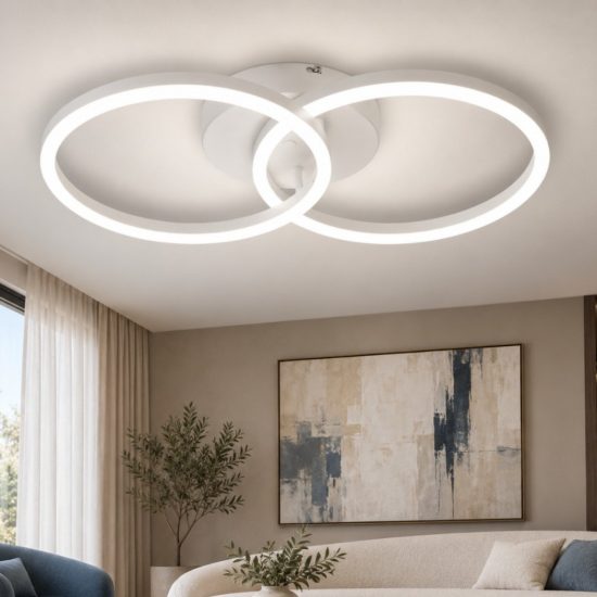 Fabas luce giotto plafoniera led 36w 3000k dimmerabile moderna bianco