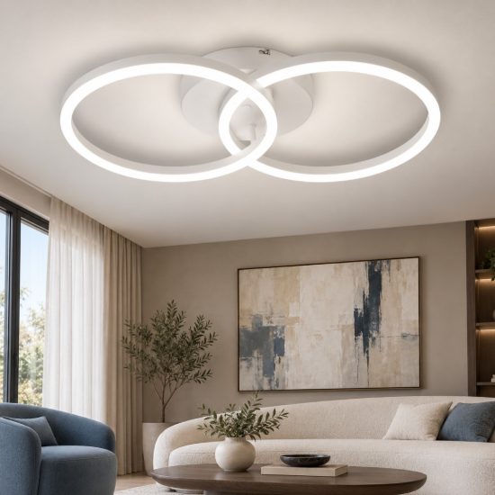 Fabas luce giotto plafoniera led 36w 3000k dimmerabile moderna bianco