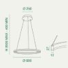 Fabas luce giotto lampadario led 36w 3000k dimmerabile minimal anello bianco