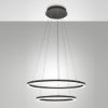Fabas luce lampadario doppio anello nero led 52w 3000k dimmerabile