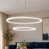 Fabas luce giotto lampadario a sospensione led 52w 3000k dimmerabile 2 luci minimal bianco